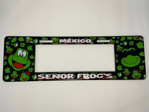 Portaplaca Señor Frogs Negro Europeo Se