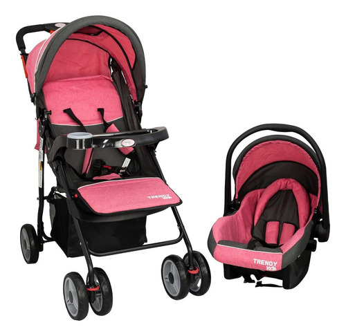 Carriola de paseo Trendy Kids Maxy rosa con chasis negro