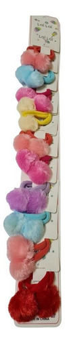 20 Elásticos Para Cabelo Pompom Maria Chiquinha Colorida