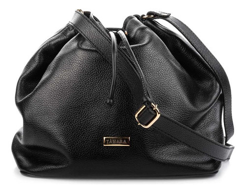 Bolsa Tanara De Couro T2900 Cor Preto Tamanho U