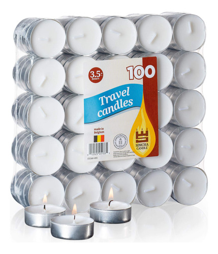 Velas De Luces De Té Sin Perfume | 100 Paquete, 3.5 Horas De