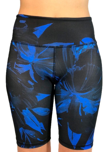 Team Gear Biker Runing Mujer Sublimado Negro-azul Ras