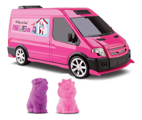 Van Pet Shop - Pink Pet Van C/ Cachorro E Gatinho - Omg Kids