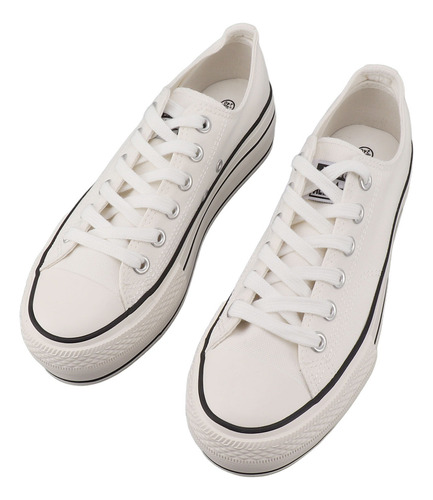 Zapatos Dama Comodos De Suela Gruesa De Lona Casual