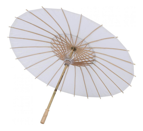 Imagen 3 de 5 de Sombrilla De Papel Para Decoración/recuerdo De Boda, Blanco