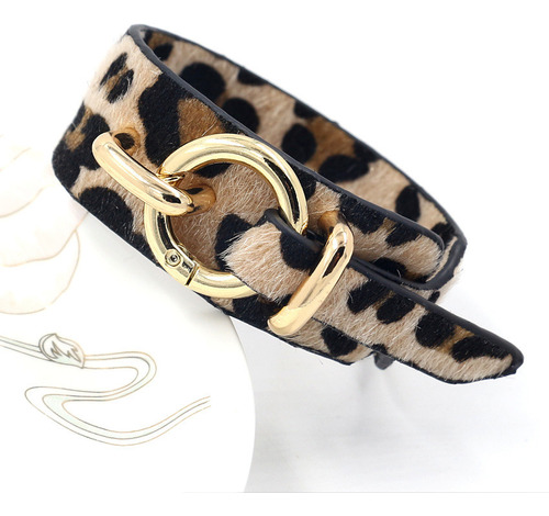 Pulsera De Pelo De Caballo Con Estampado De Leopardo De Pu