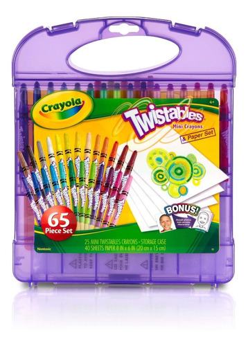 Kit Arte Crayola T Oficial X65 Piezas Mini Crayones Twist   