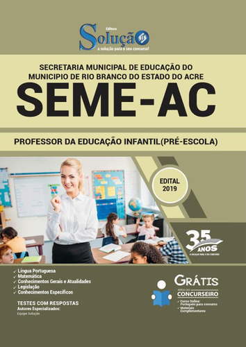 Apostila Seme-rio Branco Ac Professor De Educação Infantil