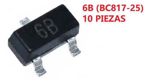 Paquete De 10 Unidades 6b (bc817-25) Transistor Smd