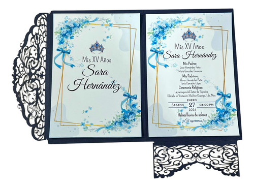 60 Invitaciones Cumpleaños Corte Laser De 13x18cm Mate