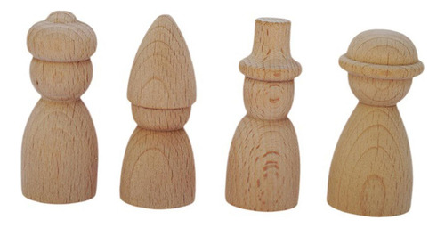 2 X 4 Uds. De Muñecos Con Clavija De Madera, Juguetes Para