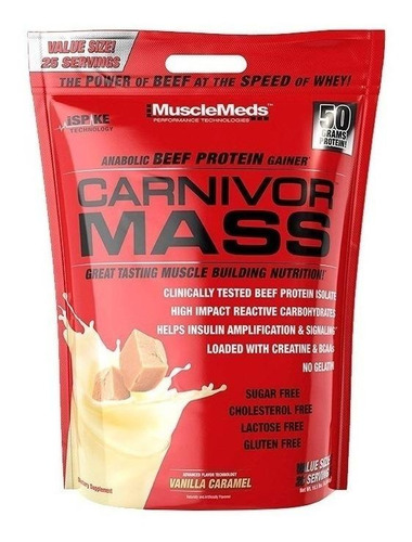 Suplemento en polvo MuscleMeds  Carnivor Coffee proteínas sabor vainilla/caramelo en sachet de 4.53kg