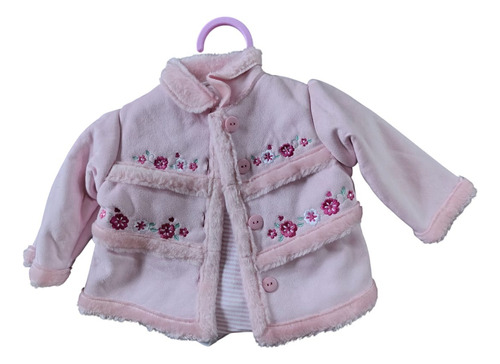 Conjunto Bebé Niña Con Abrigo 3 Piezas Baby Togs Rosa Claro 6-9 M