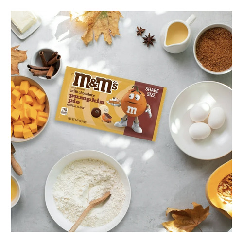 Chocolates M&m's Pastel De Calabaza 70 Gr 3 Bolsas