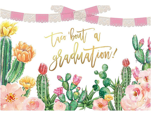 Telón De Fondo Para Fiesta De Graduación De Flores De Cactus