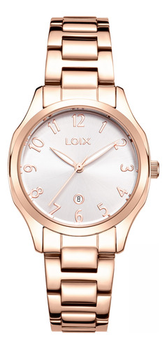 Reloj Loix L1261  Para Mujer Plateado Con Dorado