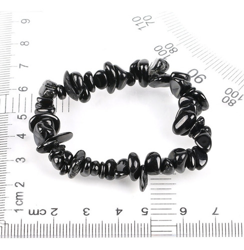 Pulsera De Obsidiana Natural En Chips