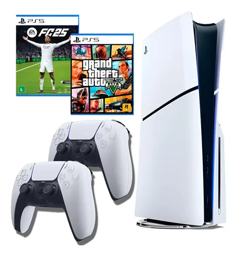 Ps5 Playstation 5 Cor 1 Tb Física + 2 Controles + Jogos | Frete grátis