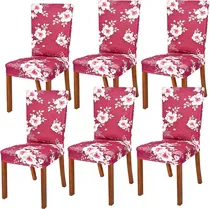 Comprar Cobertores Fundas Sillas Comedor Set De 6 Flores