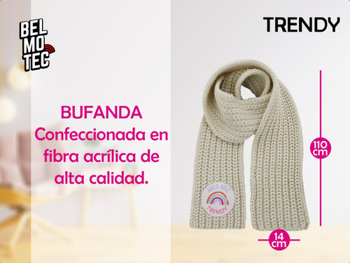 Combo Gorro Y Bufanda Para Nena Mujer Rosa Paseo Cuello Color Beige