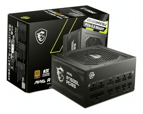 Fuente De Poder Msi Mag A750gl Pcie5 750w 80plusgold Fullmod