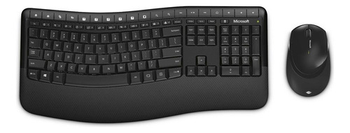 Kit de teclado e mouse gamer sem fio Microsoft Wireless Comfort Desktop 5050 Português Brasil de cor preto