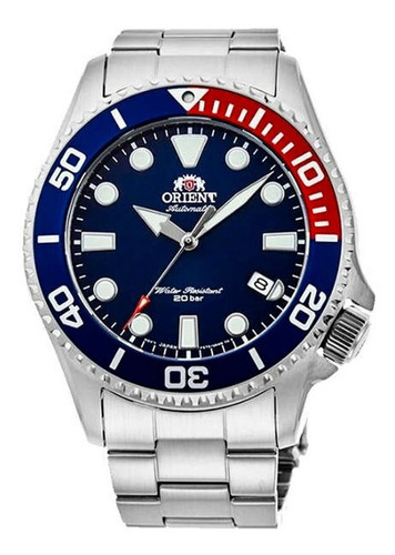 Relógio Orient Masculino Automático Triton Ra-ac0k03l10b Cor da correia Prateado Cor do bisel Pepsi Cor do fundo Azul