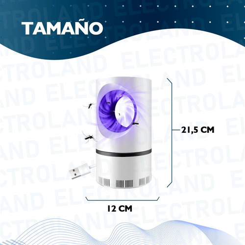 Imagen 4 de 10 de Lampara Mata Insectos Mosquitos Luz Led Uv Usb Killing Lamp