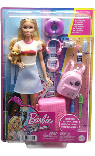 Muñeca Barbie Viajera Turista Viaje Accesorios Mattel Hjy18