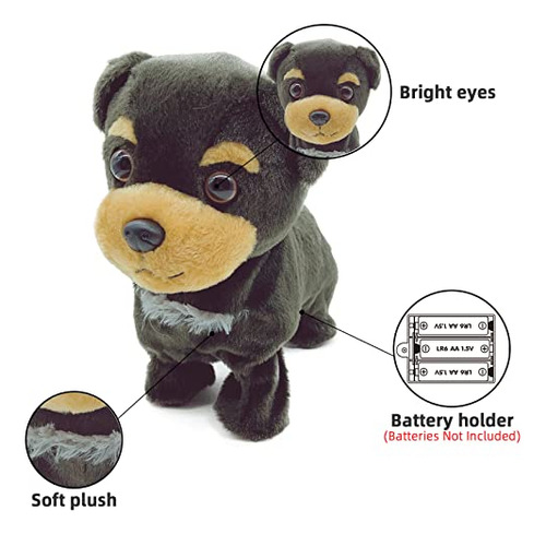 Yh Yuhung Black Walking And Barking Puppy Dog Stuffed Animat
