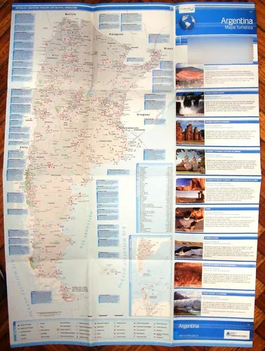 Mapa Turistico Argentino Paisajes Rutas Destinos 100x80 Rios