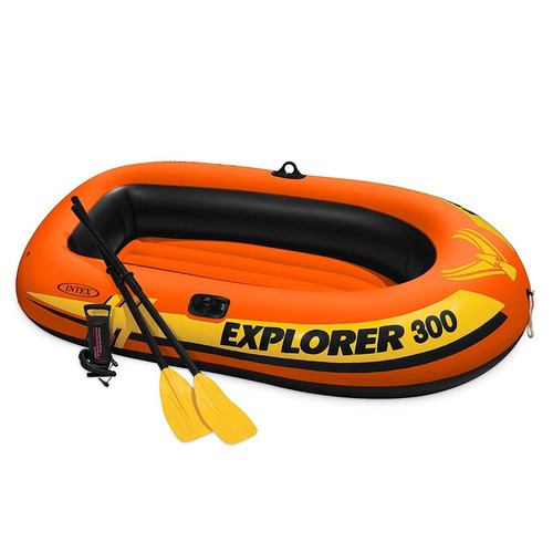 Lancha Inflable Intex Explorer 300, 3 Pers Con Remos Y Bomba