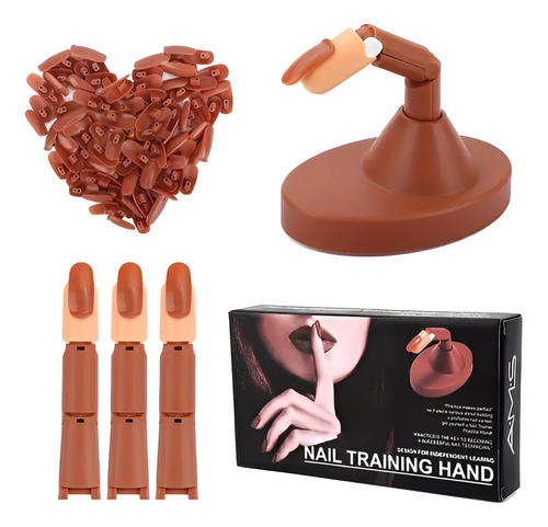 Kit 3 Dedos De Practica Con Base + 100 Uñas P/entrenamiento