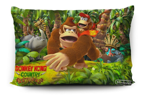 Imagen 2 de 5 de Funda De Almohada Donkey Kong Country 70x45cm Vudú Love