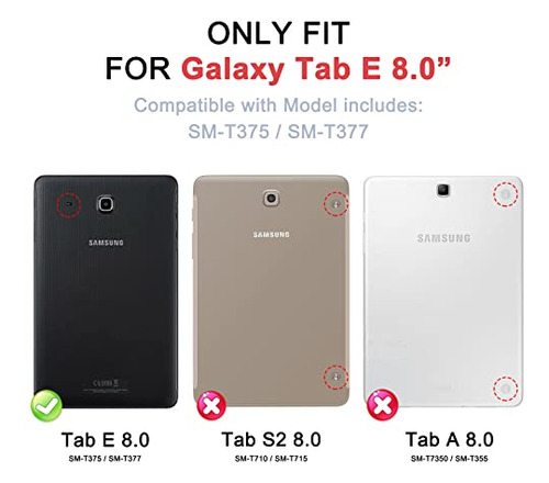 Funda Para Tableta Galaxy Tab E 8.0 (sm-t375/t377/t378) Azul