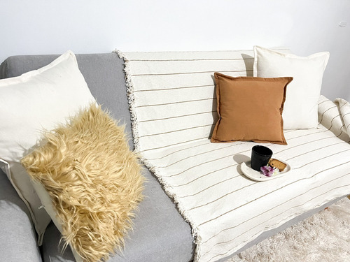 Imagen 3 de 10 de Manta Cubre Sillon Rustica Colcha Cubre Cama 150cm Premium