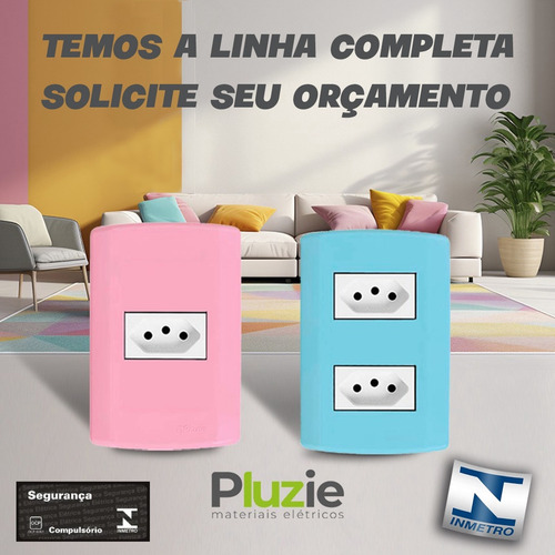 Interruptor Paralelo Three Way + Tomada 20a Modular Rosa