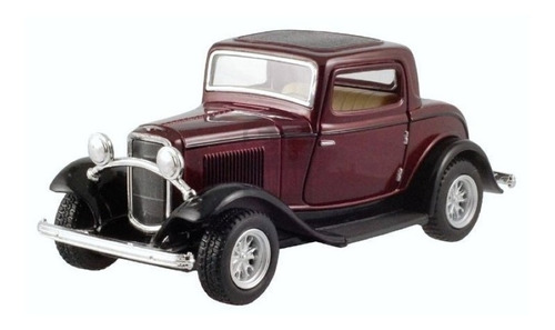 Ford 3 Window Coupé 1932 Escala 1:34 Kinsmart Bordó