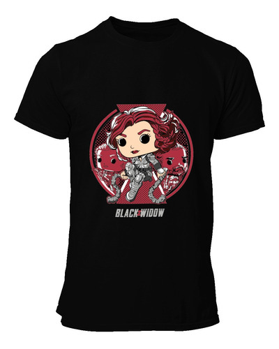 Playera Negra Black-w Hero-av Chibi