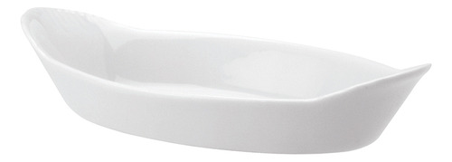 Plato ovalado de porcelana Schmidt con asa, 20 cm, Calorama, color blanco