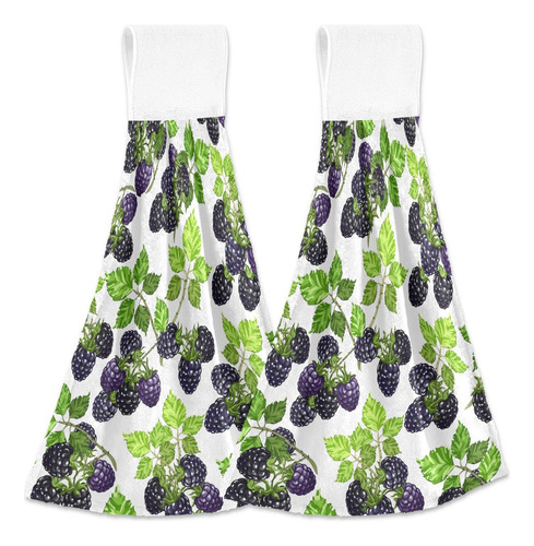 2 Toalla Cocina Blackberry Fruits Colgante Mano Barra Para X