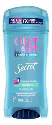 Desodorante Secret Outlast Clear Gel Unscented 73gr