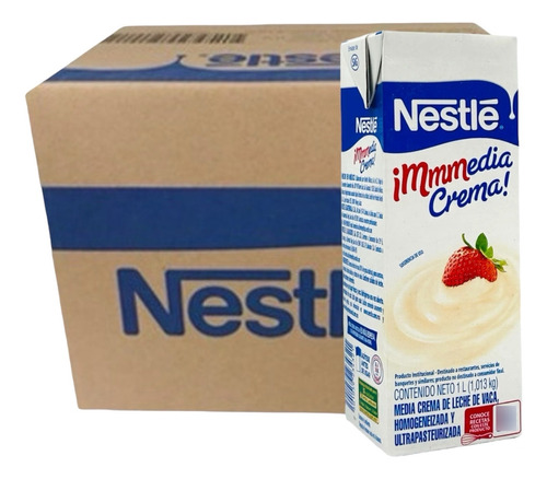 Nestle Media Crema Nestle Caja Con 12pzas De 1l