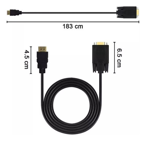 Cable Convertidor Adaptador Video Hdmi A Vga Macho A Macho Cable Auxiliardisplay Port Cable Hdmi Steren Joytekk