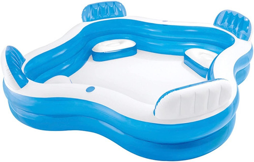 Alberca Piscina Inflable Cuadrada Asientos 2.29m X 66cm 990l