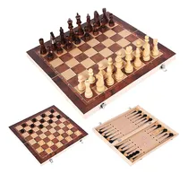 Comprar Juego De Mesa 3 En 1 Ajedrez Damas Backgammon Portatil