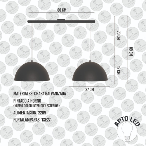 Lampara Barral Techo Dos Luces Moderno Minimalista Apto Led