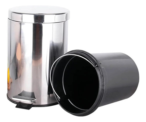 Lixeira Inox 12 Litros Com Pedal E Cesto Removível