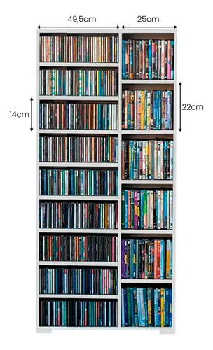 Estante Para 432 Cds + 102 Dvds Zip-432102 | Parcelamento sem juros