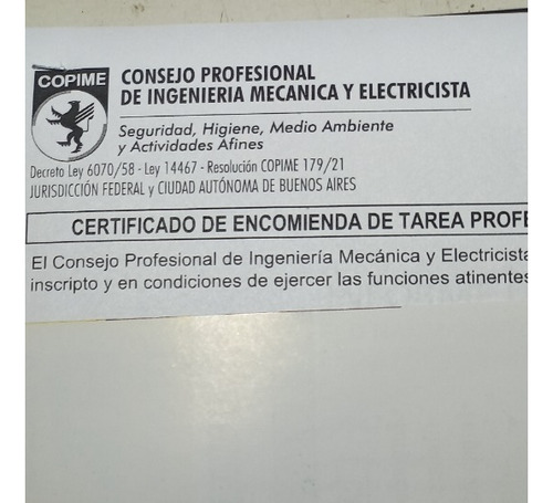 Cambio De Uso Informe Tecnico Ingeniero Mecanico Matriculado